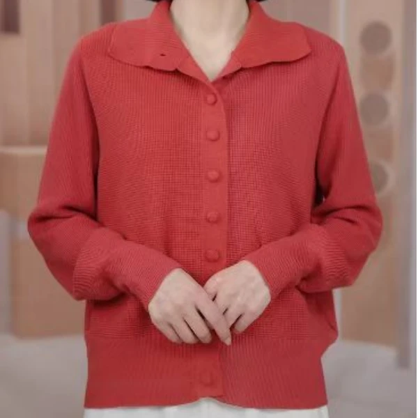 纯色百搭立领排扣显瘦秋冬新款高领毛衣11496