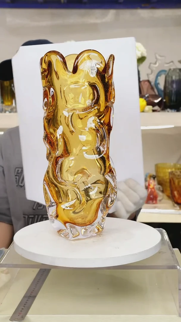 琉璃高37琉璃花瓶果盘摆件