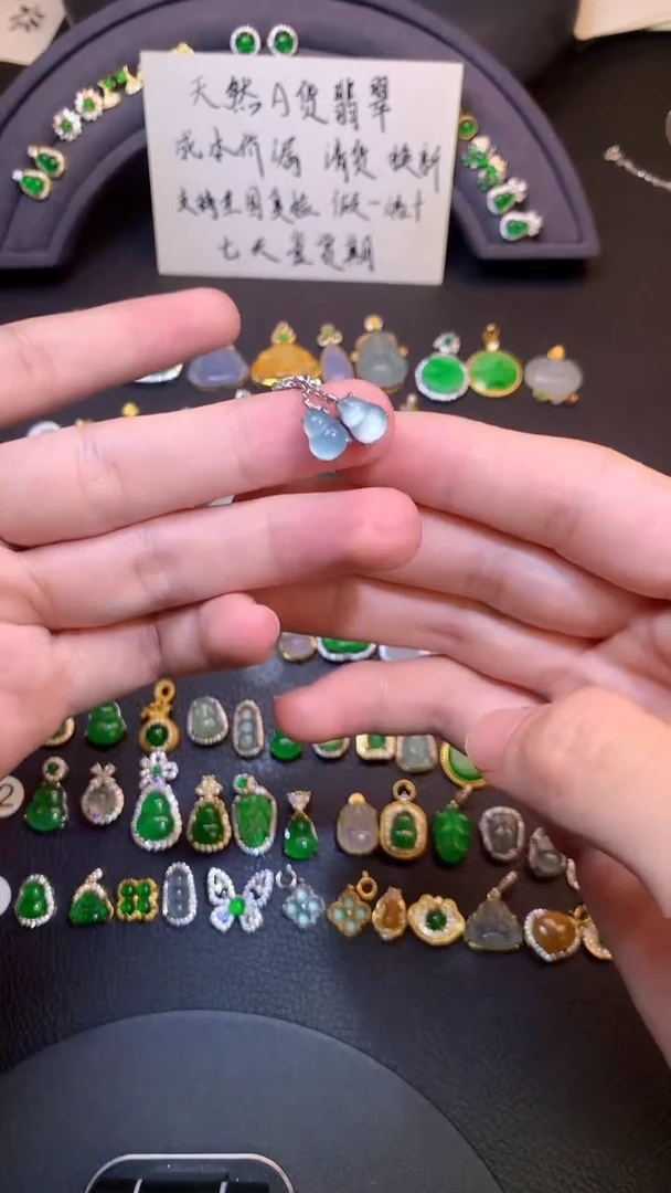 吊坠(不含链)银S925镶嵌翡翠1