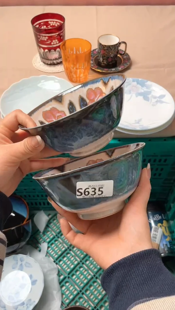 瓷片冲绳玫瑰【碗】635