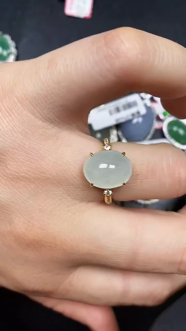 银S925镶嵌戒指翡翠3470