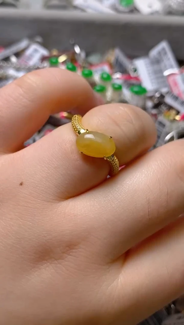 银S925镶嵌戒指翡翠百内无证书