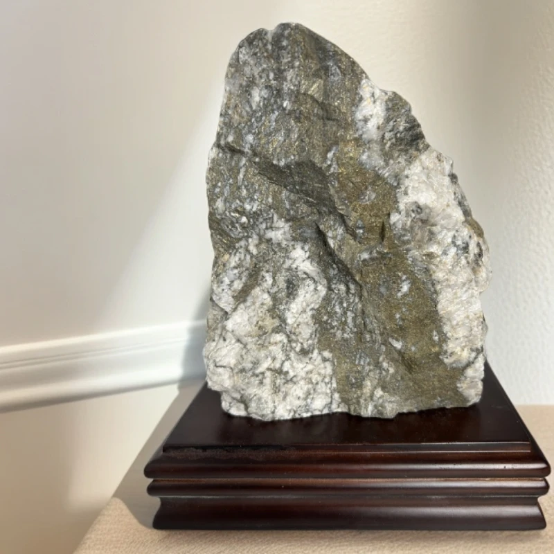 爆款！招远金矿石奇石观赏石桌面摆件（命名：金峦峰）