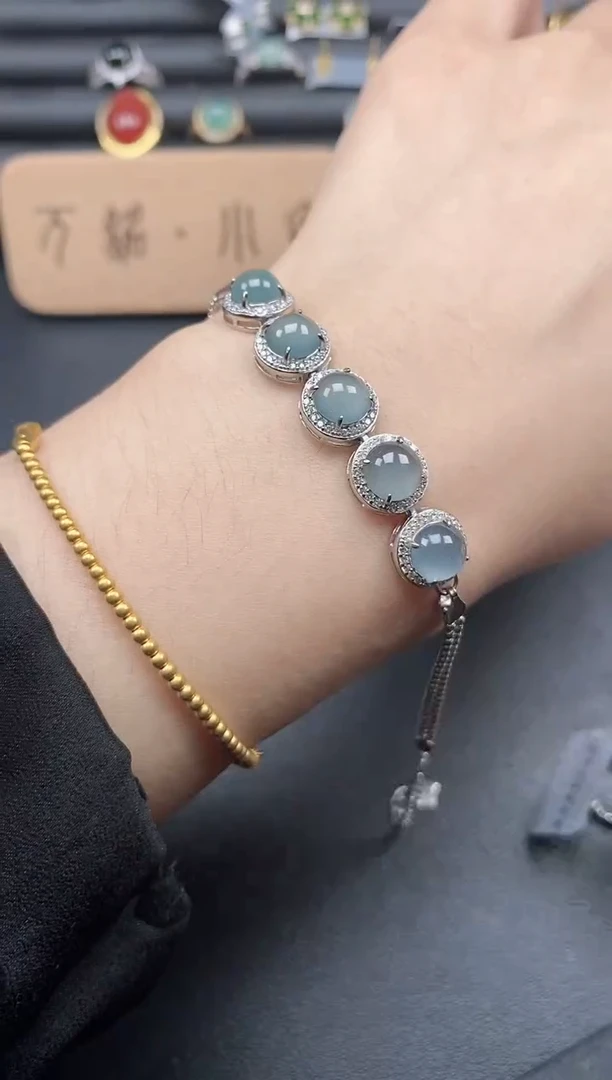 翡翠戒指银S925镶嵌5115-4