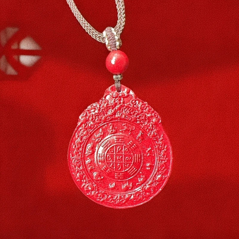 含辰砂工艺品高含量天然朱砂红晶砂吊坠