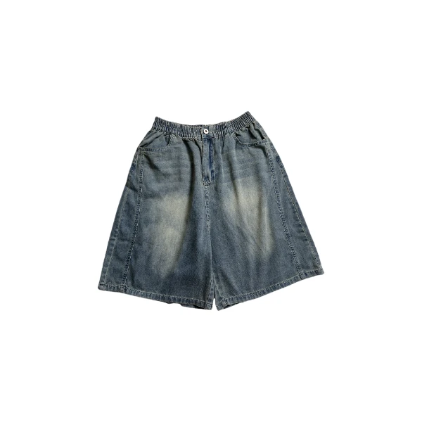 小满服饰-新品松紧腰牛仔七分裤