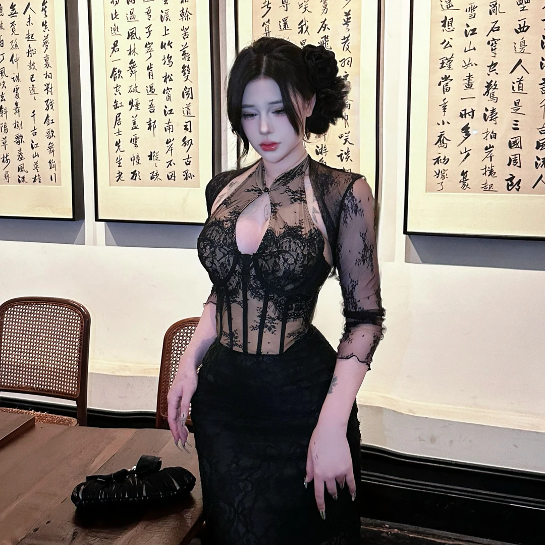 【芳华绝代】辣妹性感镂空束腰设计法式气质挂脖内搭鱼骨胸衣70370