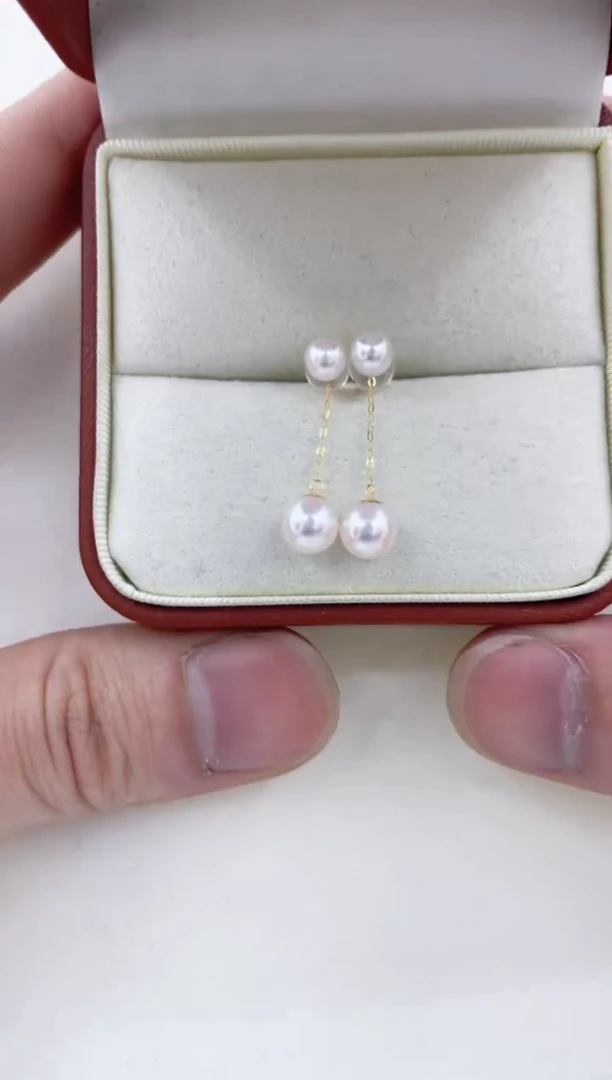 18K金镶嵌耳饰海水珍珠