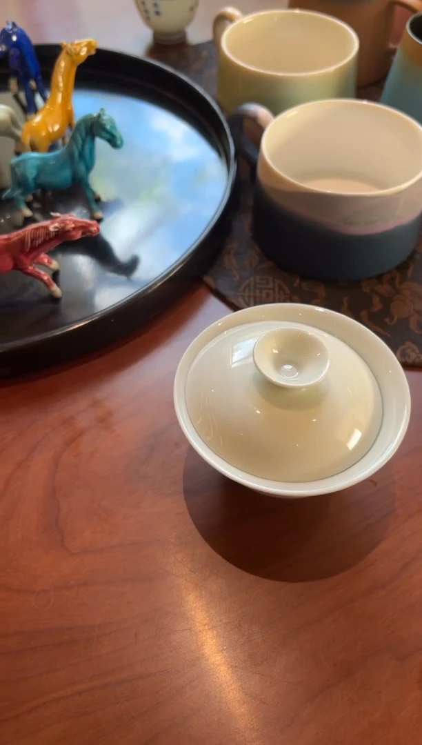 闪购全白诗文盖碗