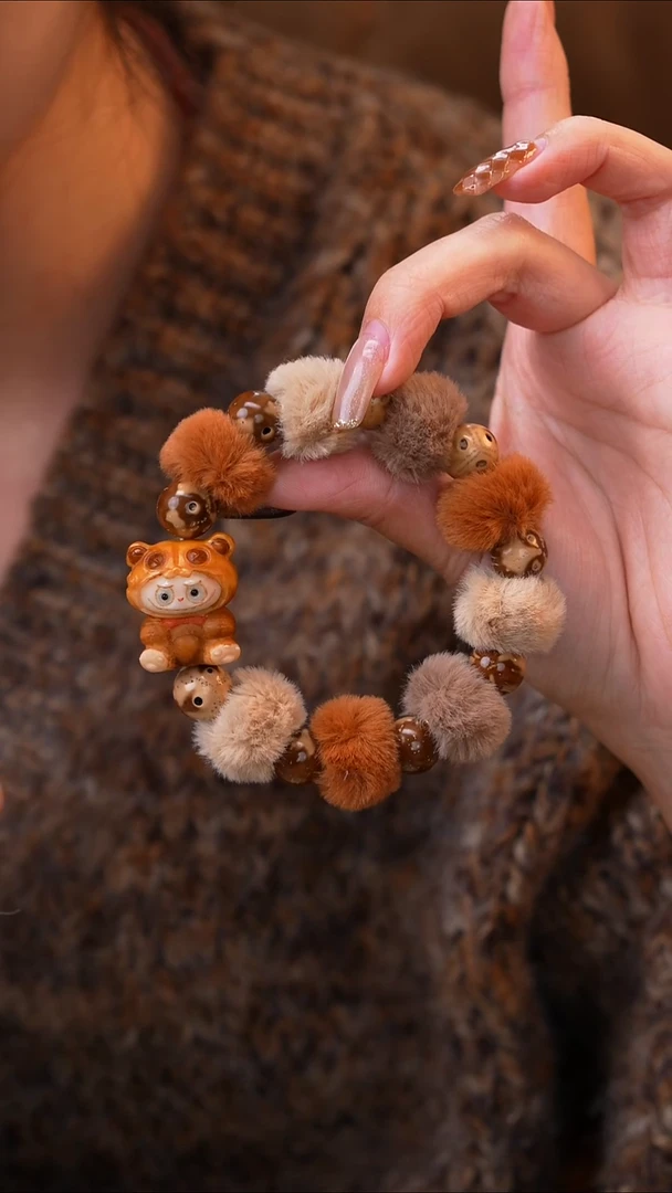 把件桃核布布玩偶娃娃