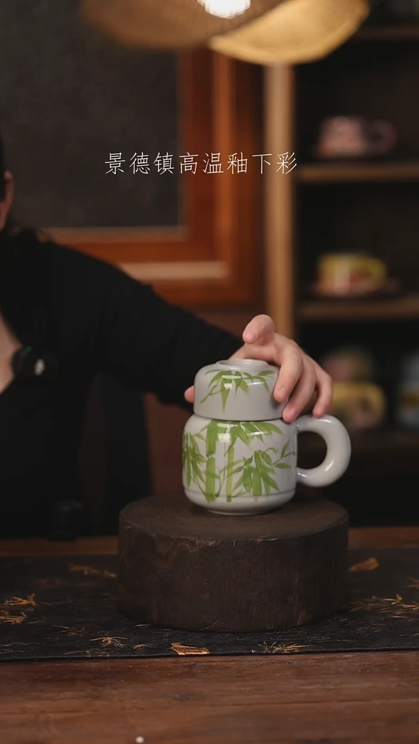 陶瓷景德镇高温釉下手绘陶瓷@L232@