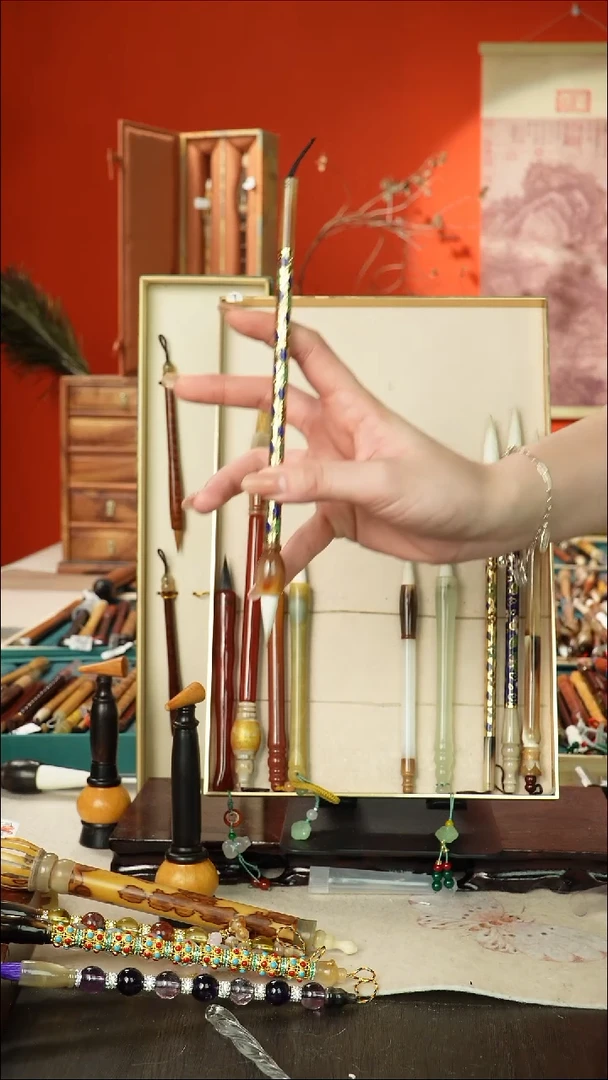 278号闪孤品高货毛笔链接 清水试笔 蘸墨不退