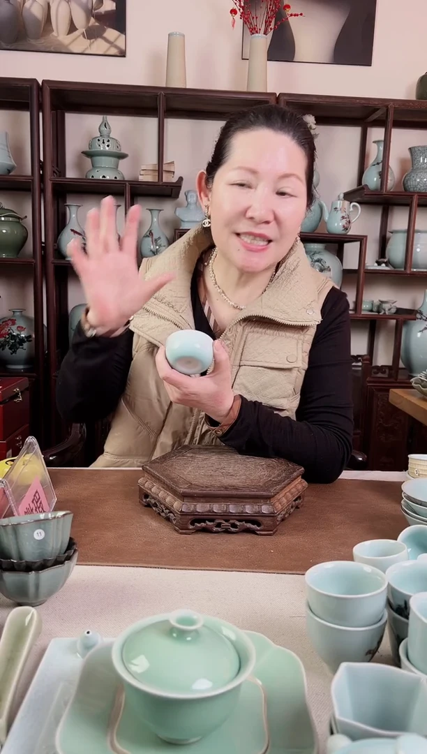 【闪购商品】杯青瓷 粉青 托烧杯