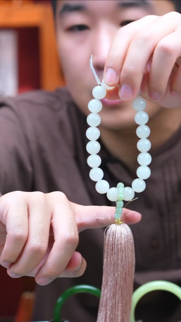 未镶嵌手串和田玉白玉手持卡12