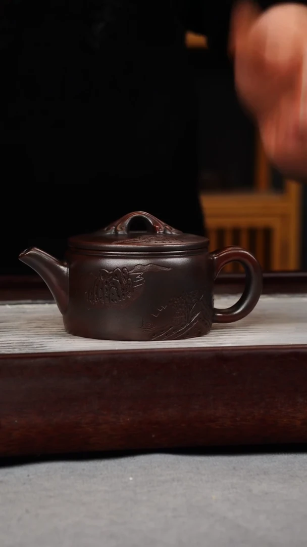 【闪购商品】紫砂茶壶古乌泥 汉瓦 观山