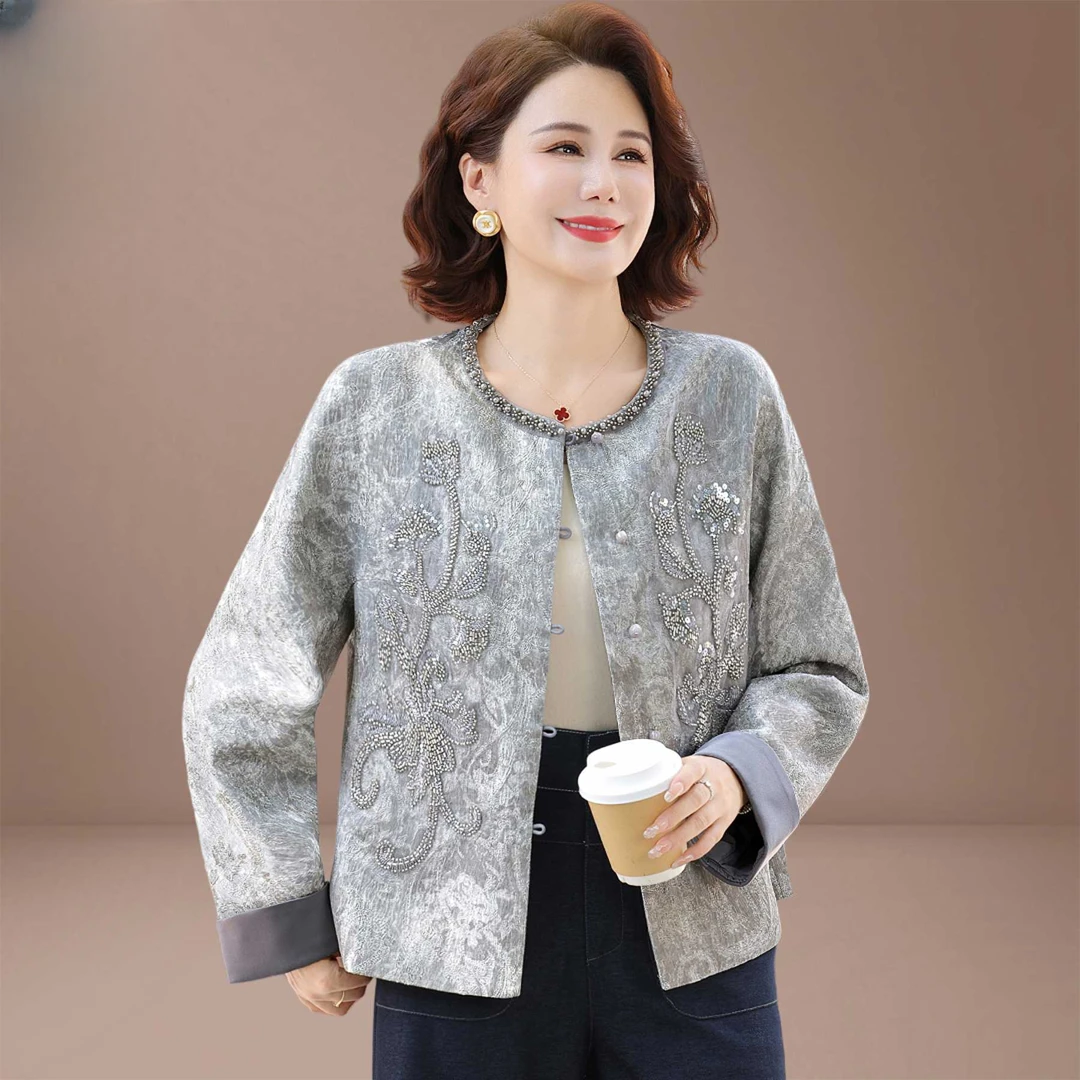 贵夫人妈妈秋装小香风外套2025新款中老年女秋季高贵洋气上衣