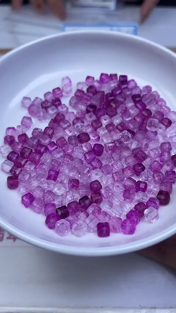 未镶嵌珠宝半成品水晶M614紫方糖6mm10颗5元