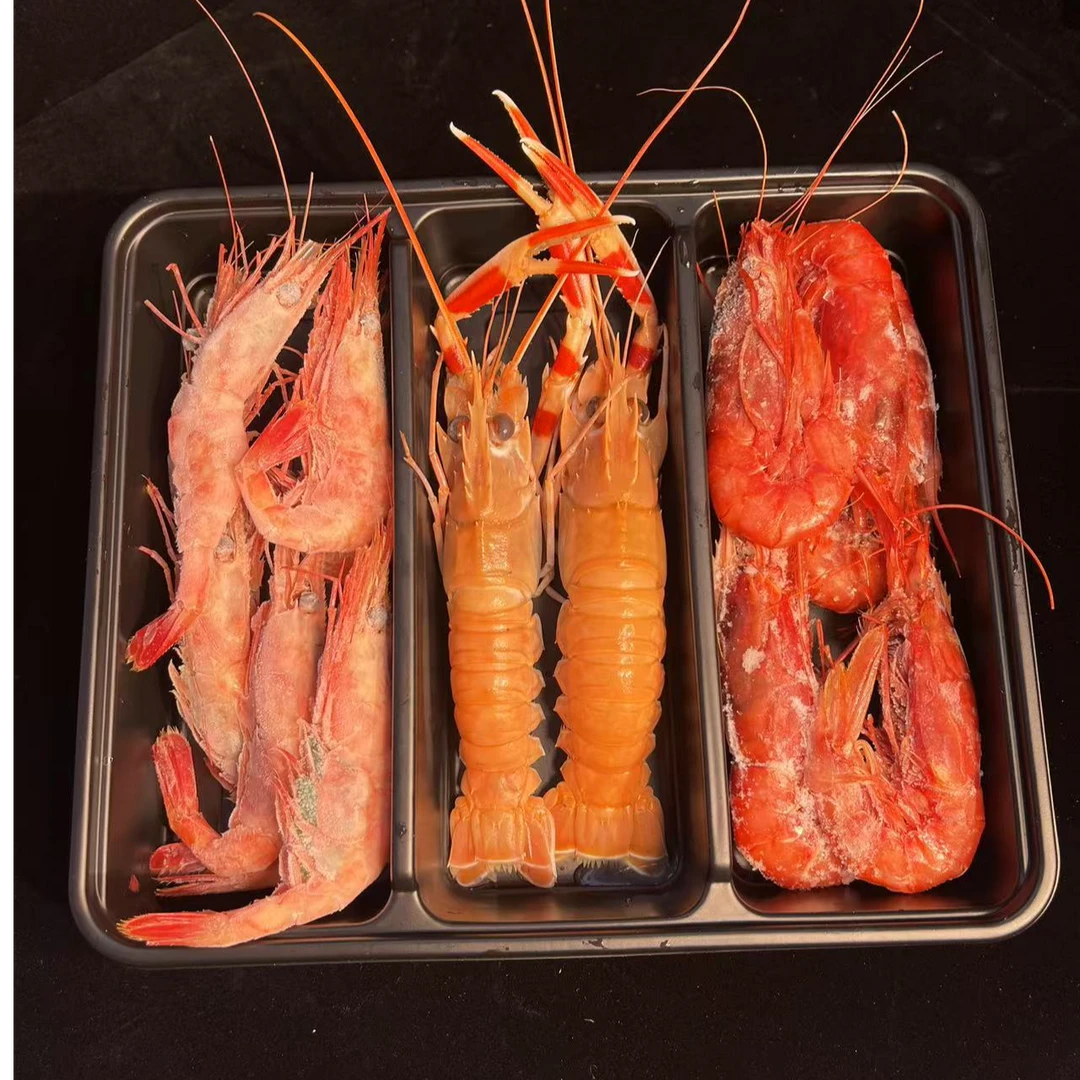 【渔夫海鲜】刺身三虾拼盘 北极甜虾/国产鳌虾牡丹虾红魔虾