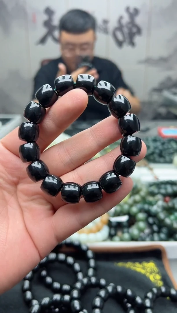 手串未镶嵌和田玉黑青14