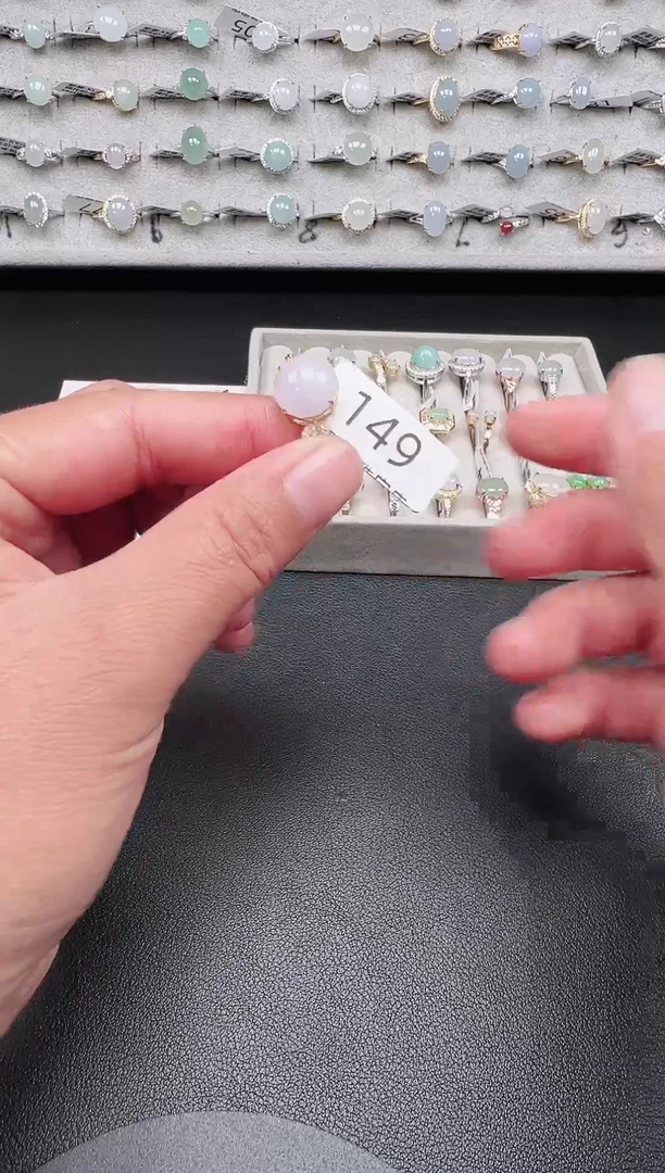 银S925镶嵌戒指翡翠戒指