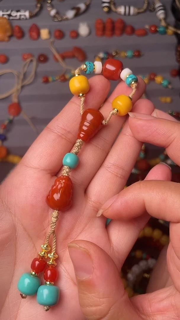 裸石蜜蜡未镶嵌8-10蜜蜡腰珠 貔貅背云