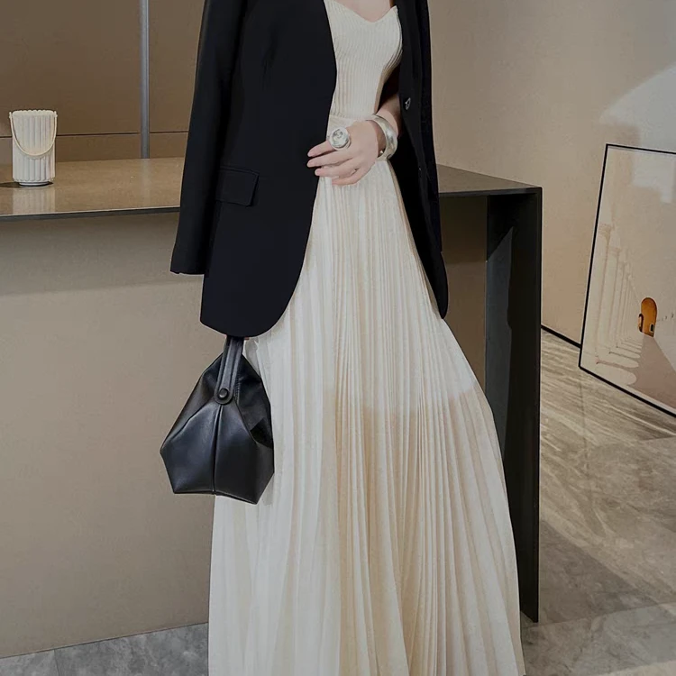 春夏百褶手工压褶半身裙