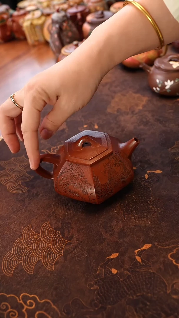 茶壶紫砂大红袍方器