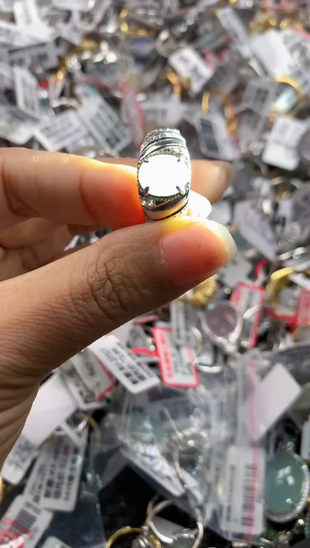 银S925镶嵌戒指翡翠10     3