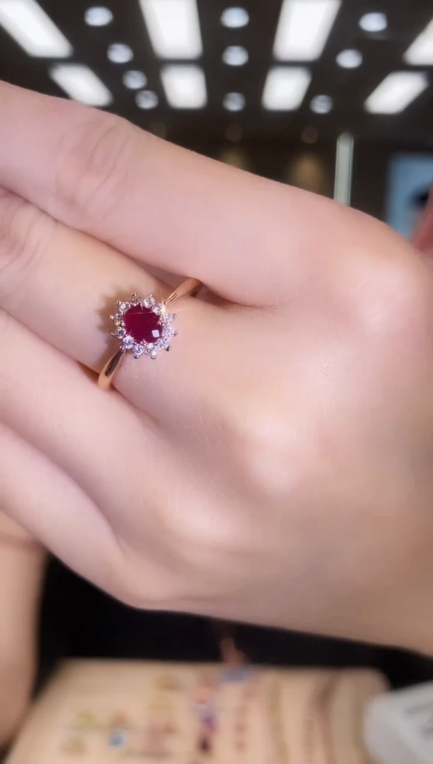 银S925镶嵌戒指红宝石09