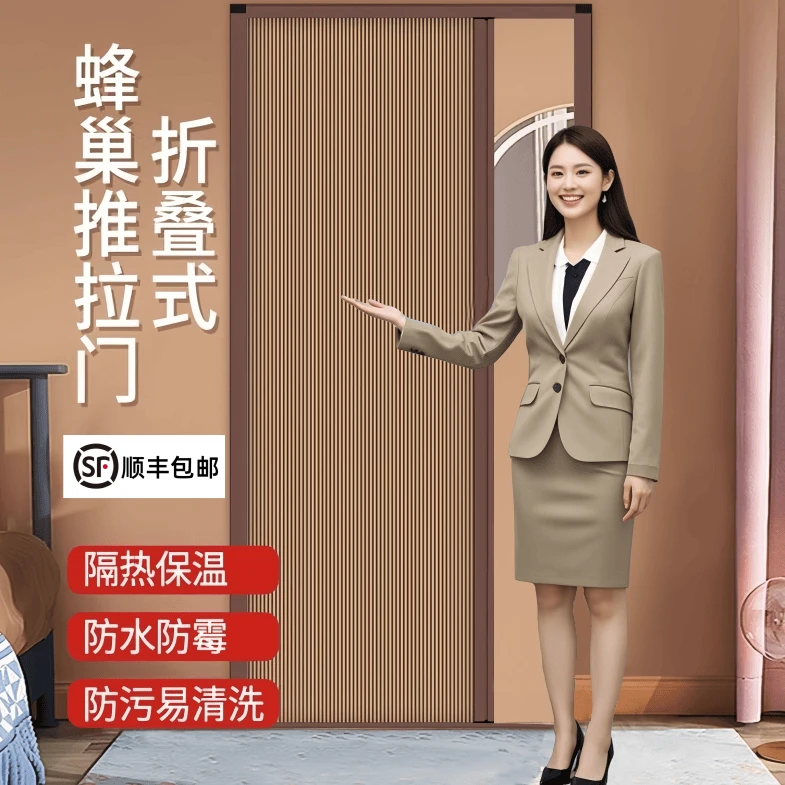 蜂巢折叠门推拉门隐形门铝合金简易伸缩移门厨房卫生间厕所隔断门