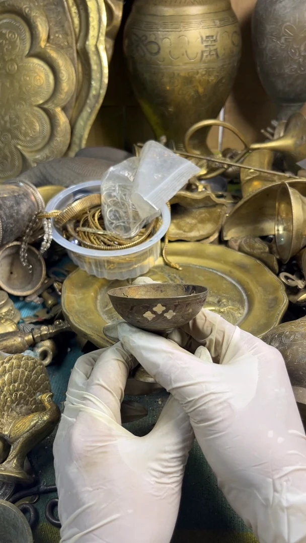 赊*人亿锦铜回流铜器摆件10