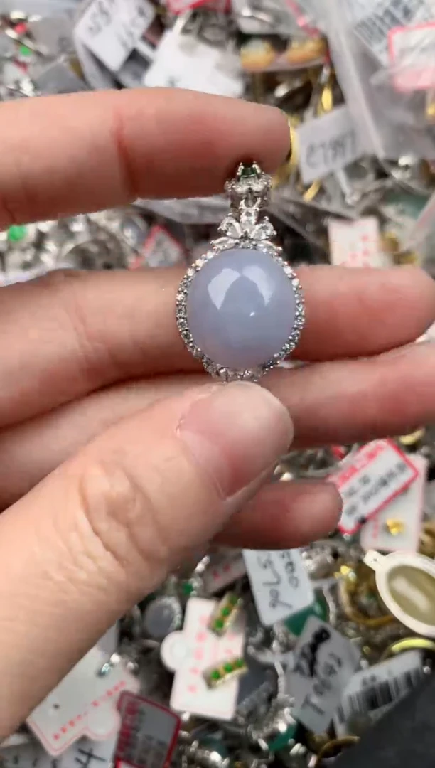 银S925镶嵌戒指翡翠10            7