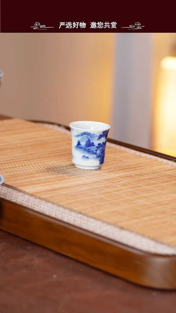 手工手绘青花茶杯