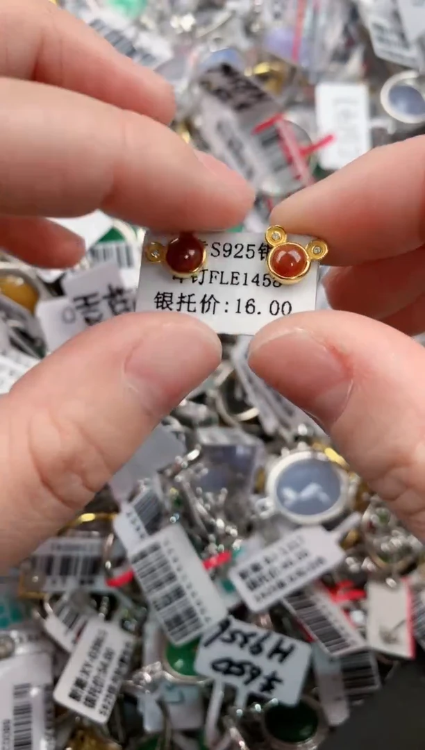 银S925镶嵌戒指翡翠2222      10