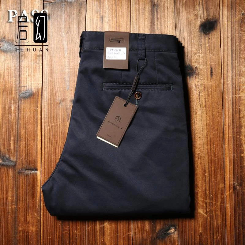 居幻欧洲站男士秋季男裤潮流宽松商务时尚休闲裤轻奢免烫直筒裤子