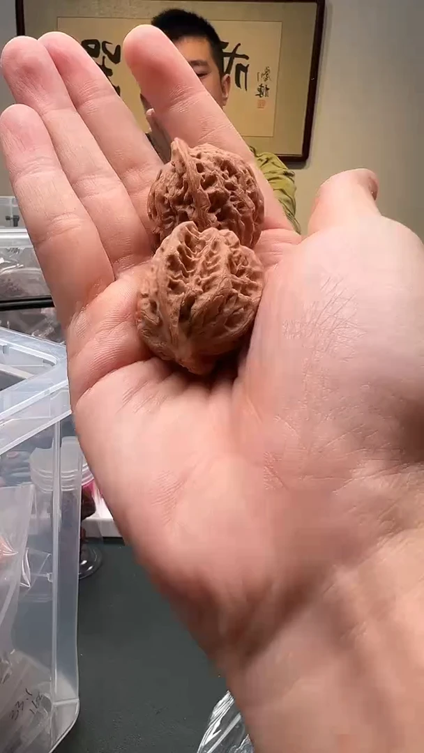 把件文玩核桃32mm左右佛肚 1对 33号