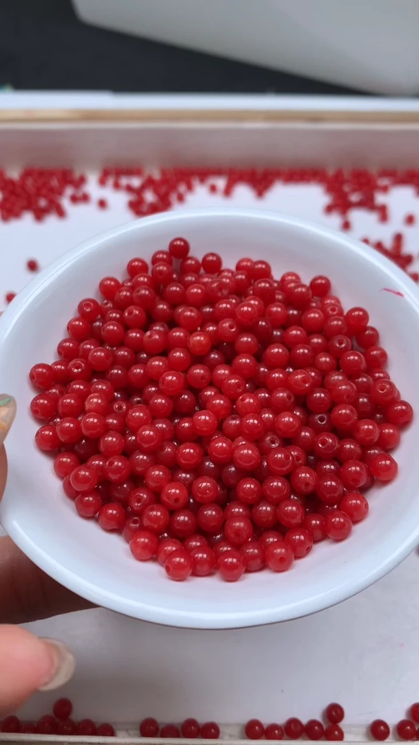 未镶嵌散珠南红玛瑙L417 柿子南红4mm110个8元