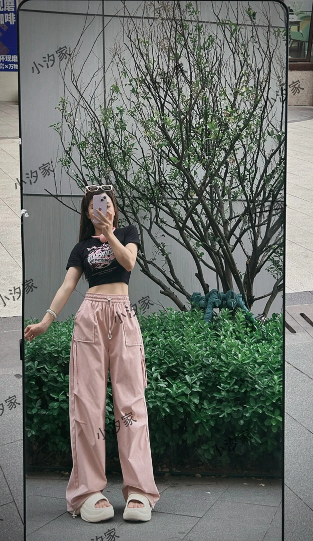 【小汐专属】夏季薄款透气欧若风窄版直筒工装裤新款休闲裤登山跳舞