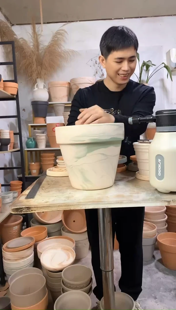 26*24绿白陶 1盆无托