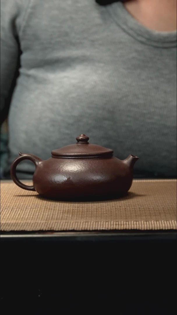 紫砂茶盏清灰紫泥寒江150CC