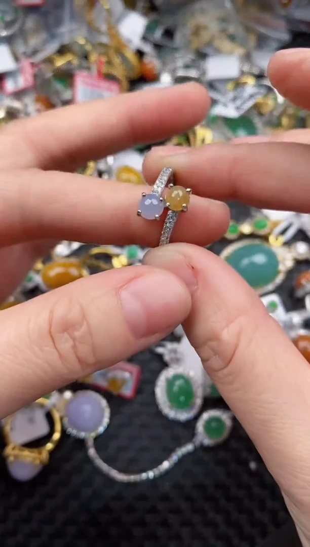 银S925镶嵌戒指翡翠10               6