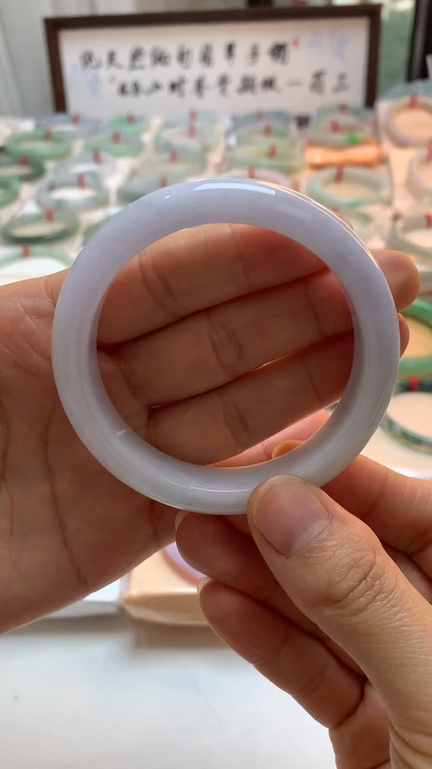 未镶嵌手镯翡翠56樱花粉