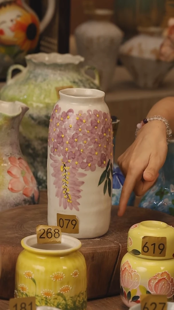 陶瓷079景德镇设计师手作花器摆件侘寂风