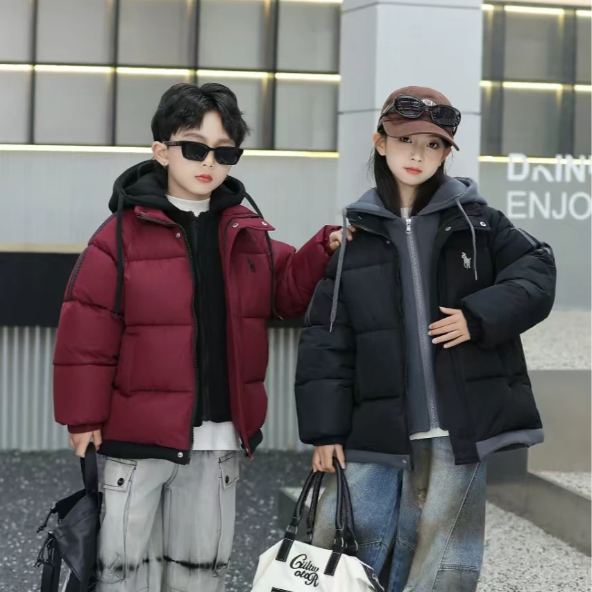 男宝女宝冬季一件过冬假两件卫衣帽保暖安哥拉红加棉加厚儿童棉服