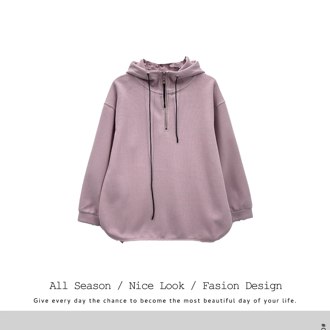 029 连帽卫衣2025春秋新款宽松半拉链宽松休闲长袖上衣#639