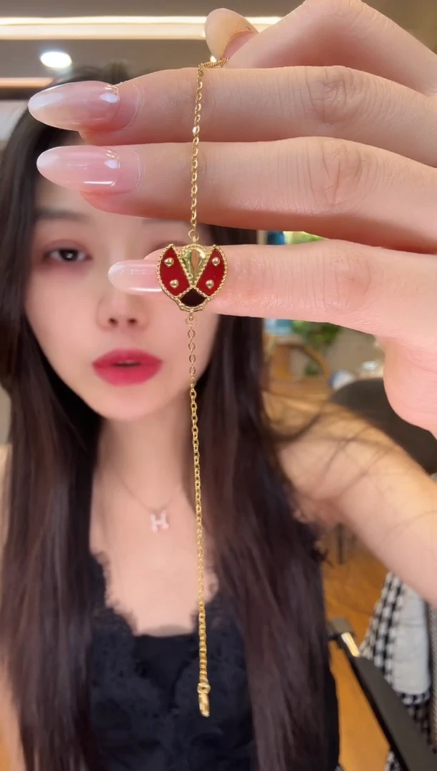 18K金镶嵌手链玛瑙/玉髓瓢虫手链