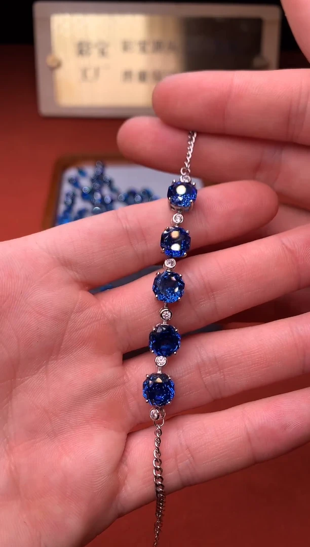 银S925镶嵌托帕石手链1111