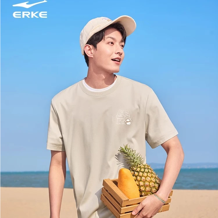 七仔丨鸿星尔克男t恤2025夏季新款男士圆领透气运动短袖百搭上衣