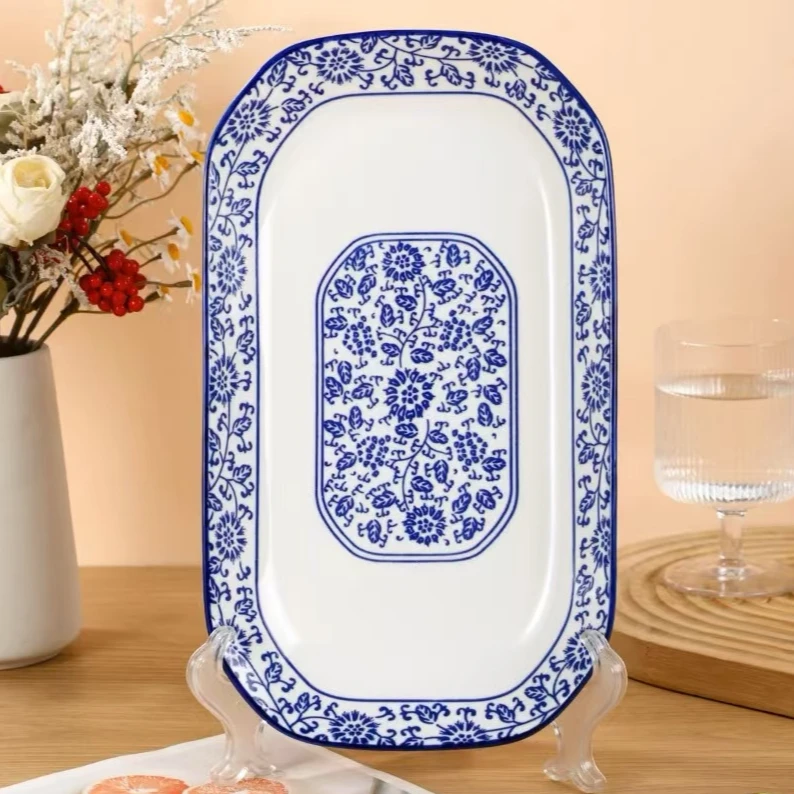 缠枝莲30厘米鱼盘单个装