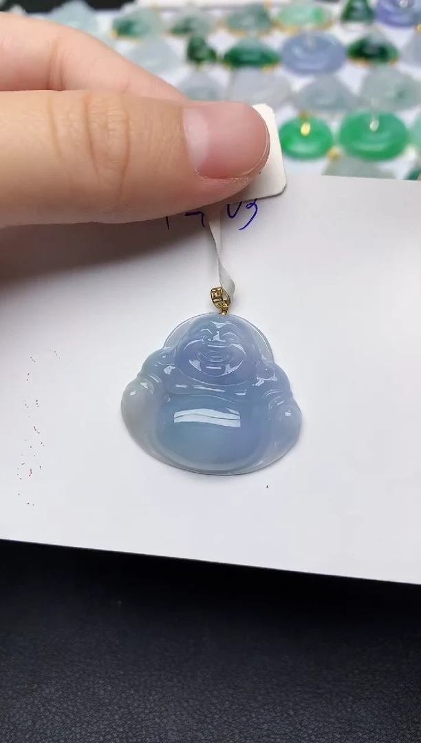 颈饰18K金镶嵌翡翠天然缅甸A货翡翠百元以上9元证书费自理